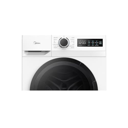 Midea Freestanding 8 KG Front Load Washing Machine Slim,A-10% Class,Steam Wash,Turbo Quick Wash,Durable Inverter BLDC,1400 RPM,White-MF110W80BA10/W-UK