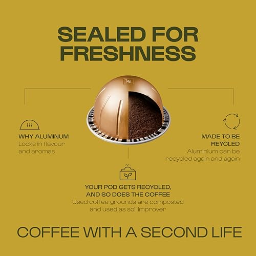 Nespresso Vertuo Up Coffee Pod Machine – One touch, Fast start, Precision brewing, 7 Cup Sizes, Premium Experience, Starter pod Set Included, Ink Black, by Krups - XN9404G0