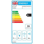 Russell Hobbs 90cm Curved Glass Cooker Hood in Stainless Steel with 3 Speed Settings, 1 x Carbon Filter, Extraction or Recirculation, 500m³/h Extraction Rate, A+ Energy Rating, RH90GCH92A1SS