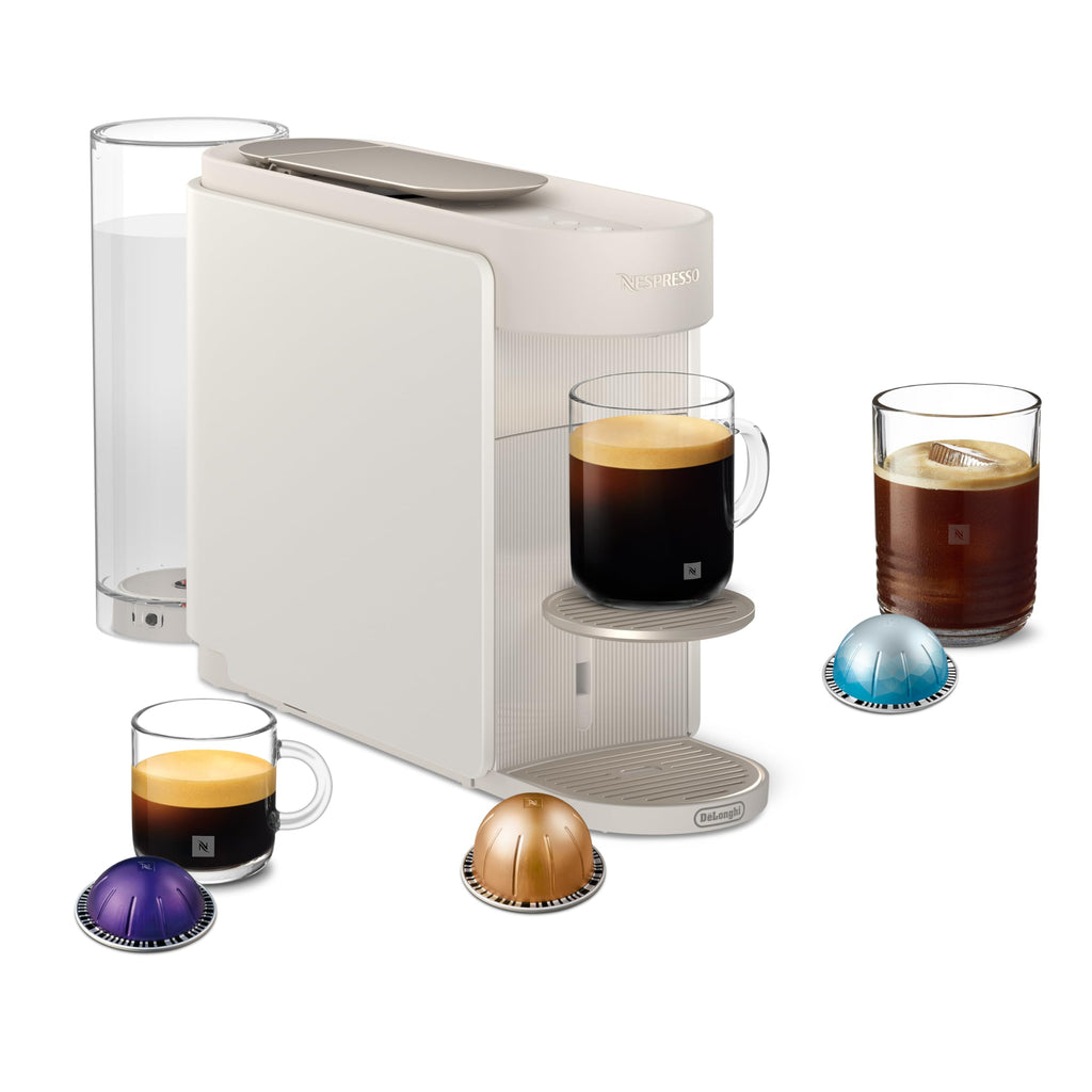 Nespresso Vertuo Up by De'Longhi, Coffee Pod Machine with Precision brewing, Fast Heat-Up, Compact Design, Make Espresso, Americano, latte and perfect for over ice coffee, White (ENV200.W)