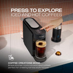 Nespresso Vertuo Up Coffee Pod Machine – One touch, Fast start, Precision brewing, 7 Cup Sizes, Premium Experience, Starter pod Set Included, Ink Black, by Krups - XN9404G0
