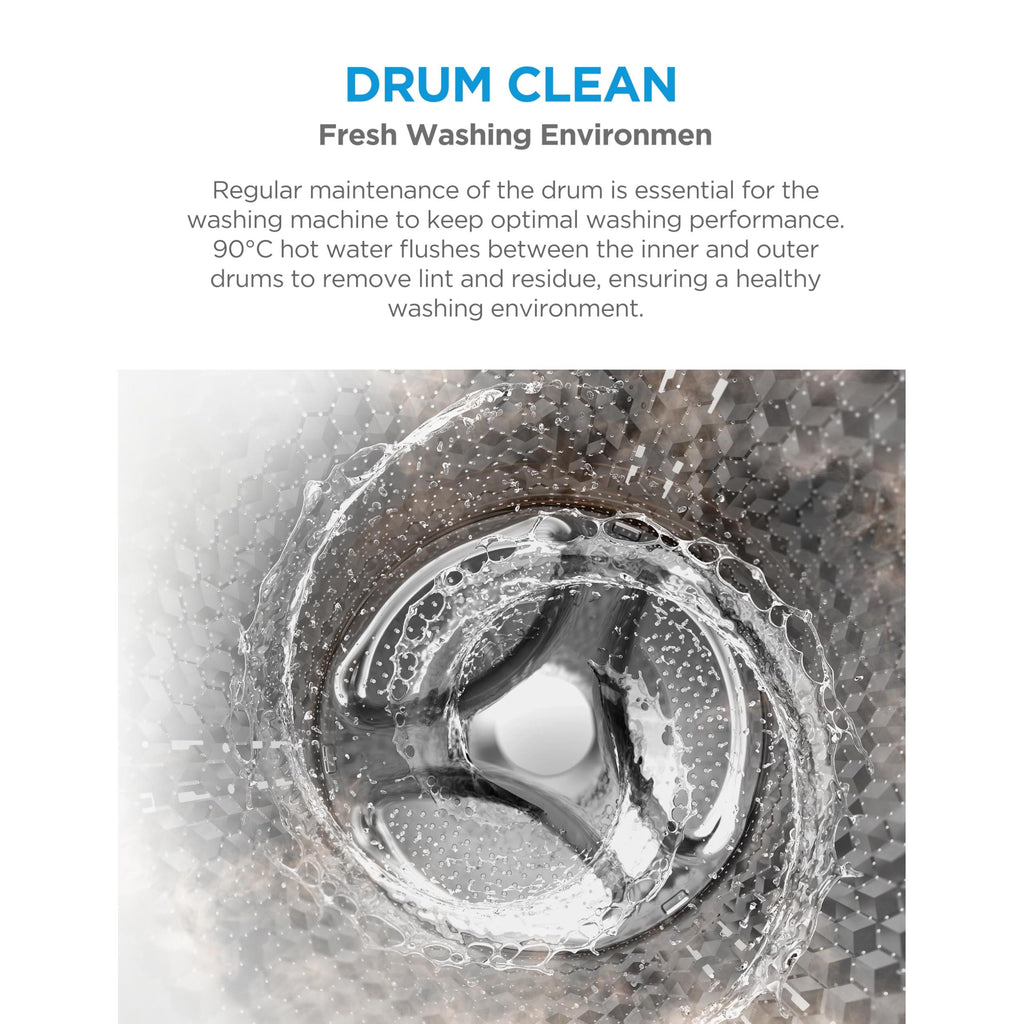 Midea Freestanding 8 KG Front Load Washing Machine Slim,A-10% Class,Steam Wash,Turbo Quick Wash,Durable Inverter BLDC,1400 RPM,White-MF110W80BA10/W-UK